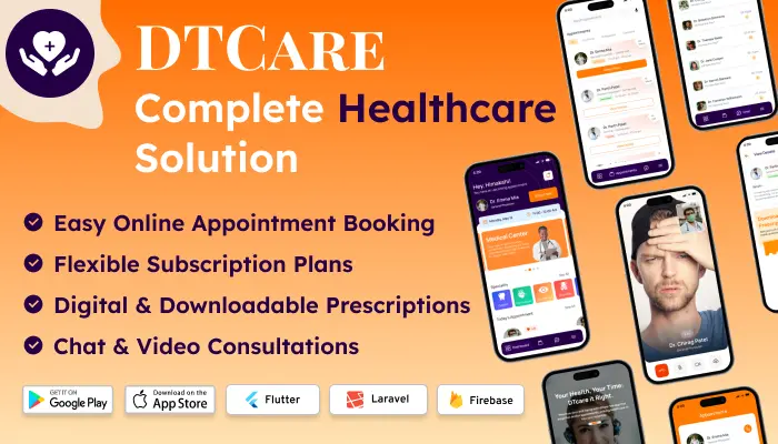 DTCare - Patient Appointment Booking Flutter app ( Android - iOS ) with Admin panel
