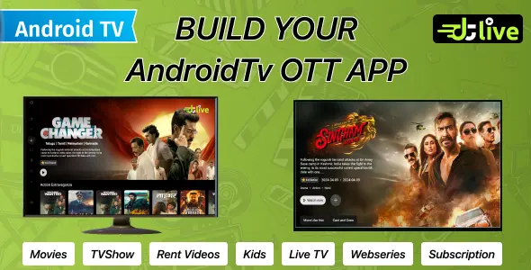 DTLiveTV - Android TV App - Movies – TV Series – Live TV - Channels - OTT - Admin Panel