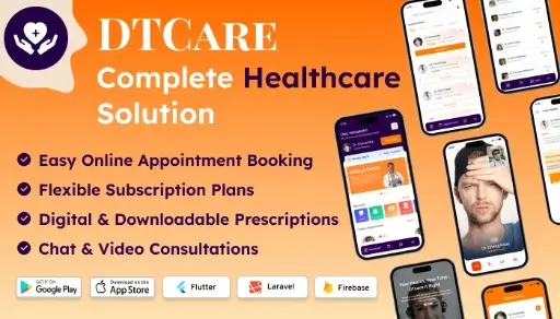 DTCare - Patient Appointment Booking Flutter app ( Android - iOS ) with Admin panel
